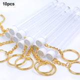 Mascara Tube With Eyelash Wand Gold Chain  Micro lash Spoolie Cleaner Mini Cilia Comb Brushes