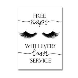 Eyelashes Print Makeup Wall Art Decor Esthetician Gift Lash Bundle Fashion Art Posters Canvas Painting Beauty Salon Decoration