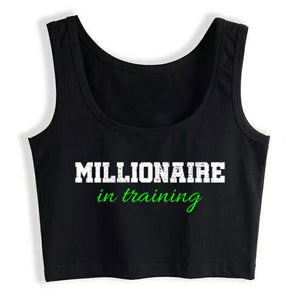 Crop Top Millionaire Business Ceo Entrepreneur Humor White Print Womens Tops blusas mujer de moda 2021 verano Gym Tank Top Women