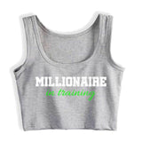 Crop Top Millionaire Business Ceo Entrepreneur Humor White Print Womens Tops blusas mujer de moda 2021 verano Gym Tank Top Women