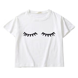 eye lash  crop top women breathable cotton short sleeve t-shirt women O-neck short tee shirt summer top women clothing harajuku