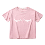 eye lash  crop top women breathable cotton short sleeve t-shirt women O-neck short tee shirt summer top women clothing harajuku