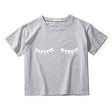 eye lash  crop top women breathable cotton short sleeve t-shirt women O-neck short tee shirt summer top women clothing harajuku