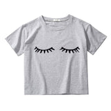 eye lash  crop top women breathable cotton short sleeve t-shirt women O-neck short tee shirt summer top women clothing harajuku