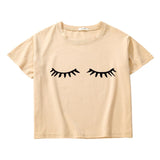 eye lash  crop top women breathable cotton short sleeve t-shirt women O-neck short tee shirt summer top women clothing harajuku