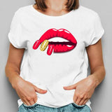 Women Tee Lashes Make Up Cute Love Fashion T Shirt Female Cartoon Short Sleeve Ladies Graphic T-shirt O-neck Print Top Clothing