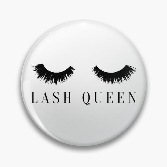 Lash Queen  Soft Button Pin Funny Creative Jewelry Clothes Women Hat Cartoon Metal Collar Lapel Pin Cute Lover Brooch Decor Gift