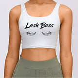 Lash Boss eyelash Tank Top lash boss Trend Spring Breathable Size S-2xl  Crop Top