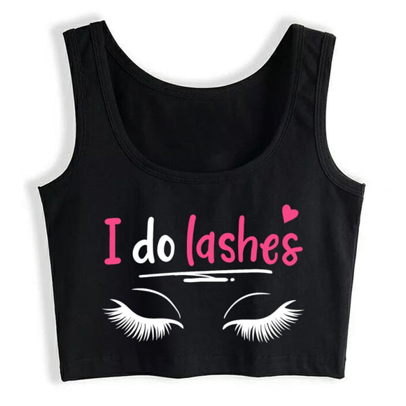 Crop Top Women Lashes Eyelash Lash Artists Cosmetics Harajuku Emo Aesthetic Grunge Tank Top Female Clothes