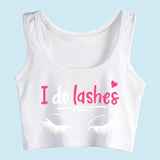 Crop Top Women Lashes Eyelash Lash Artists Cosmetics Harajuku Emo Aesthetic Grunge Tank Top Female Clothes