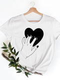 Casual Ladies T-shirts Clothing Short Sleeve Clothes Fashion Eye Lashes Letter Trend Summer Women T Female Graphic Tee