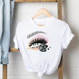 Lashes Eye Tee Shirt Short Sleeve Casual Tshirt lash artist