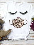 Eye Lashes Women Short Sleeve Top Tee