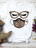 Eye Lashes Women Short Sleeve Top Tee