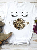 Eye Lashes Women Short Sleeve Top Tee