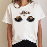 Clothing Love Heart Eye Lashes Summer Tee Graphic T Shirt Fashion Ladies Women Short Sleeve Clothes Cartoon T-shirt Female Top