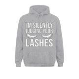 Im Silently Judging Your Lashes  Eyelash tech  Hoodie Sweatshirt Slim Fit Lash artist