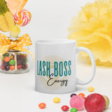 Lash boss energy White glossy mug