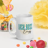 Lash boss energy White glossy mug