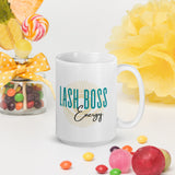 Lash boss energy White glossy mug