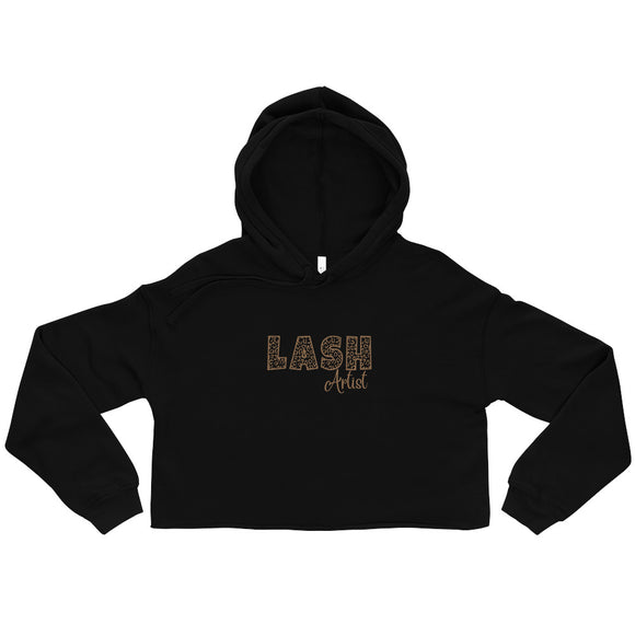 Lash artist animal print Crop Hoodie